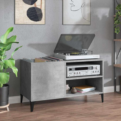 Record Cabinet 84,5x38x48 cm Engineered Wood Concrete grey 84.5 x 38 x 48 cm