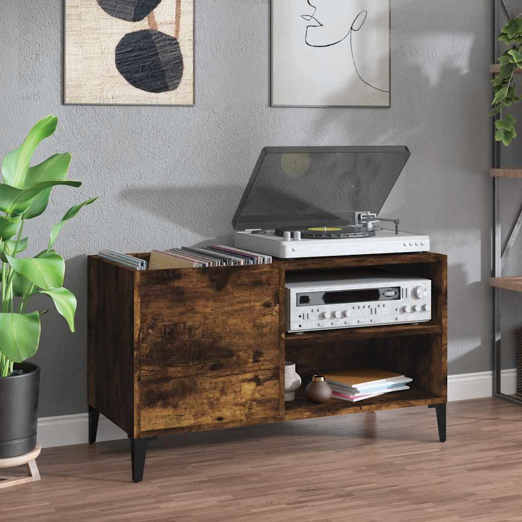 Record Cabinet 84,5x38x48 cm Engineered Wood Smoked oak 84.5 x 38 x 48 cm