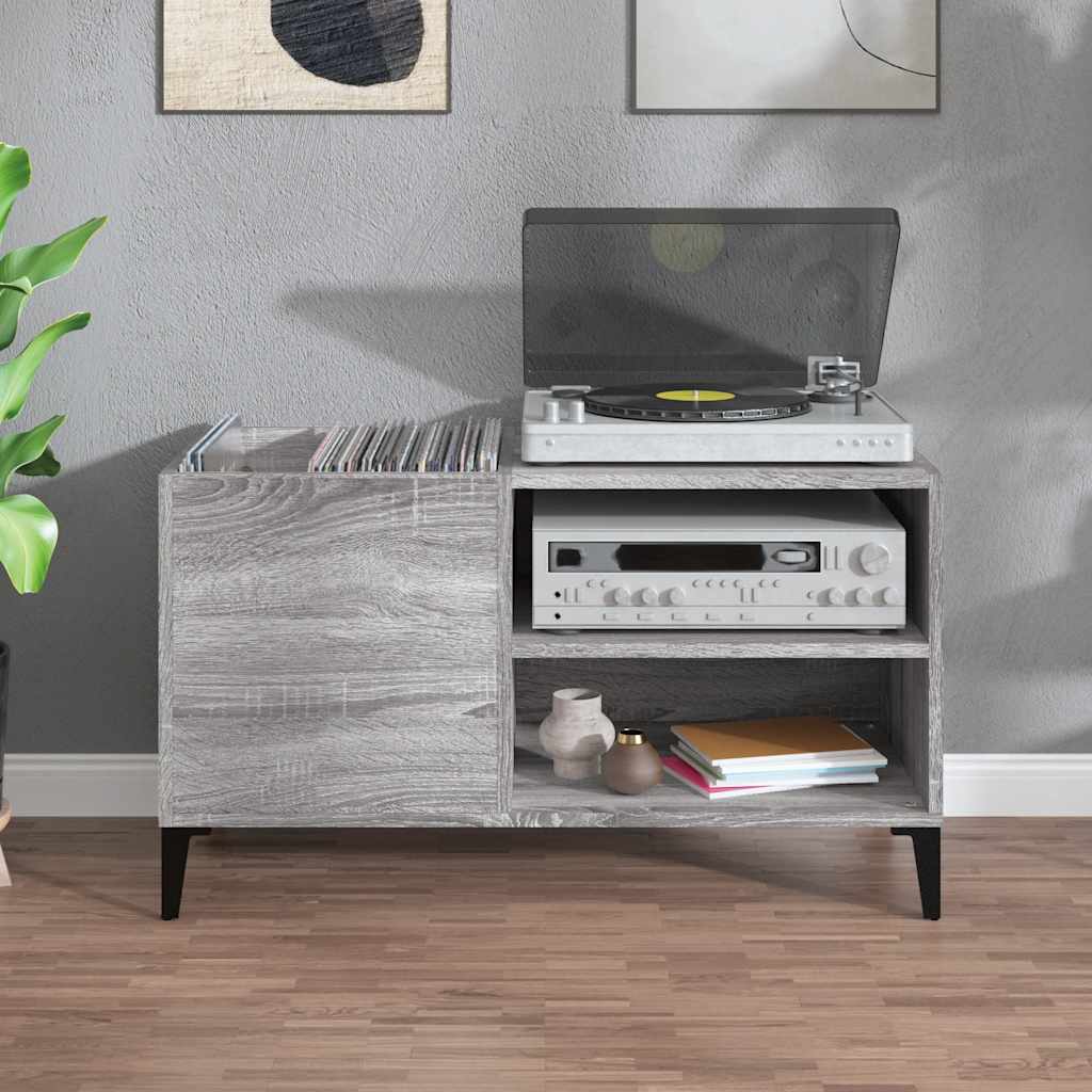 Record Cabinet 84,5x38x48 cm Engineered Wood Grey sonoma 84.5 x 38 x 48 cm