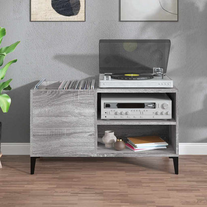 Record Cabinet 84,5x38x48 cm Engineered Wood Grey sonoma 84.5 x 38 x 48 cm