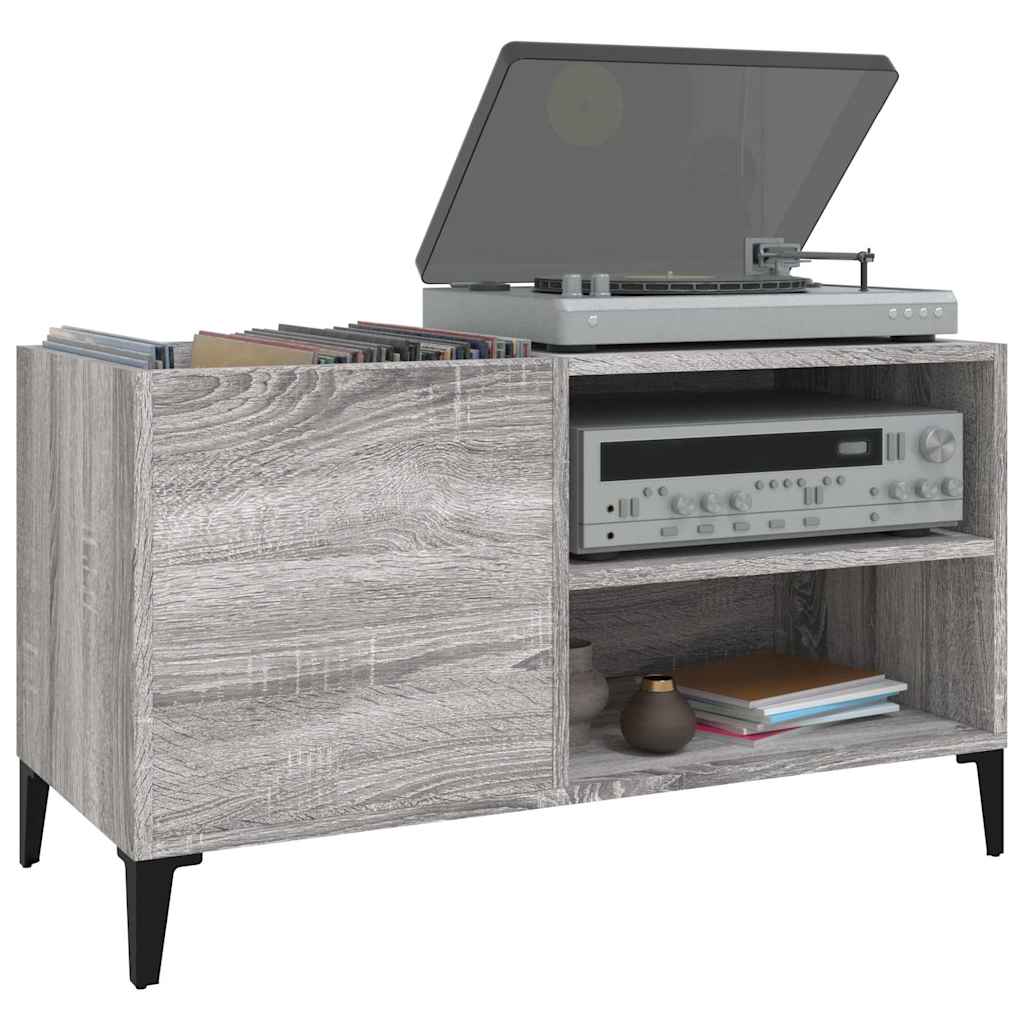 Record Cabinet 84,5x38x48 cm Engineered Wood Grey sonoma 84.5 x 38 x 48 cm