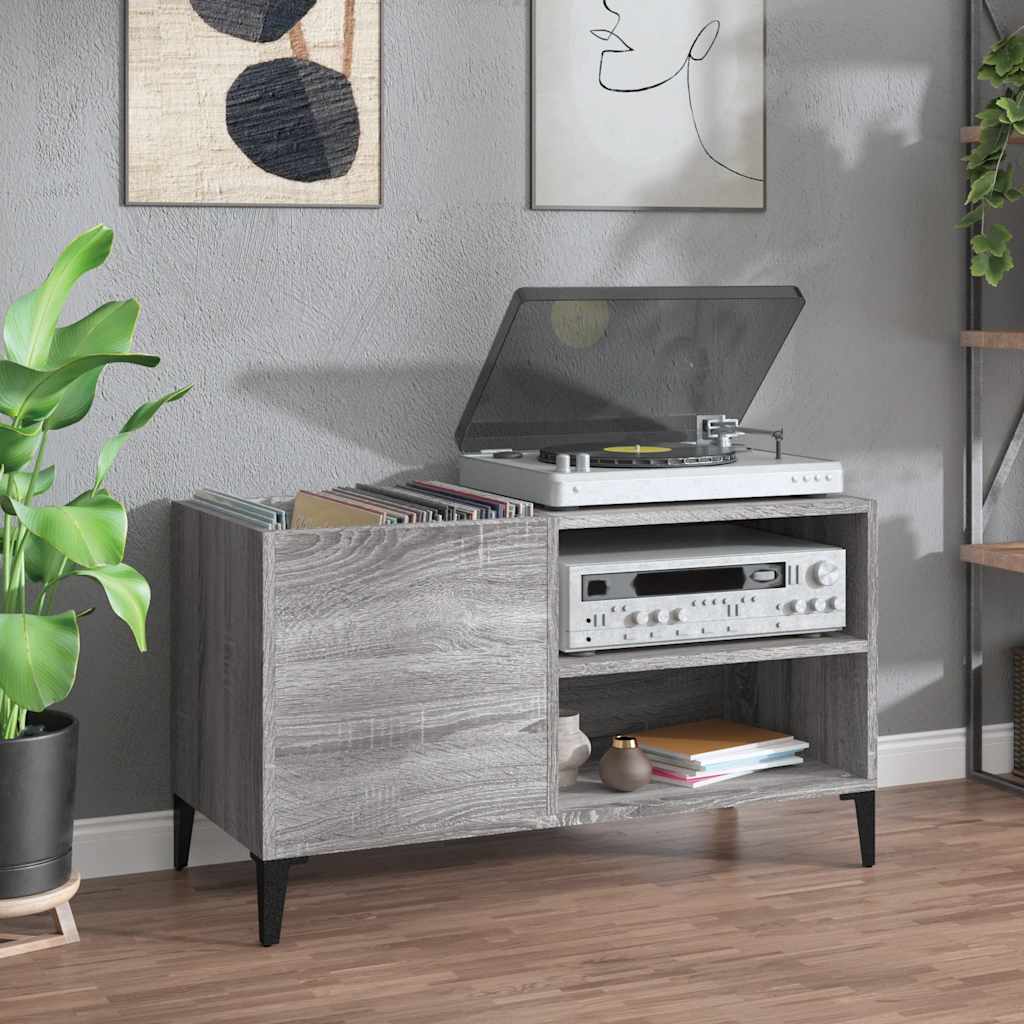 Record Cabinet 84,5x38x48 cm Engineered Wood Grey sonoma 84.5 x 38 x 48 cm