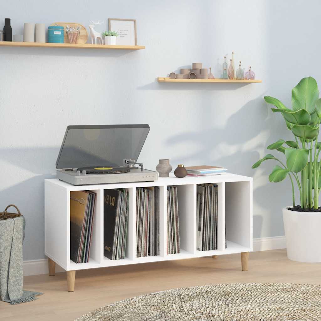 Record Cabinet 100x38x48 cm Engineered Wood white