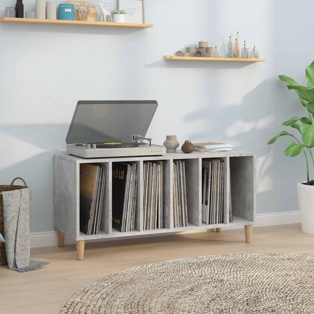 Record Cabinet 100x38x48 cm Engineered Wood concrete grey