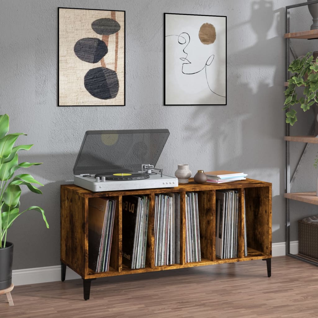Record Cabinet 100x38x48 cm Engineered Wood Smoked oak