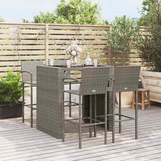 5 Piece Garden Bar Set Poly Rattan 4