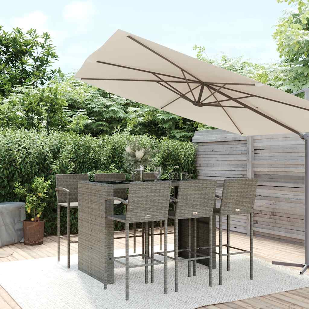 5 Piece Garden Bar Set Poly Rattan 6