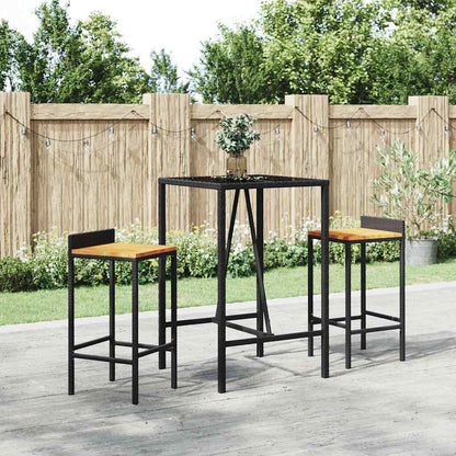 vidaXL 5 Piece Garden Bar Set Poly Rattan& Solid Wood Acacia