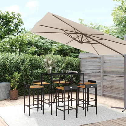vidaXL 5 Piece Garden Bar Set Poly Rattan& Solid Wood Acacia
