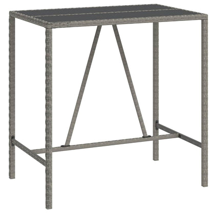 vidaXL 7 Piece Garden Bar Set Grey Poly Rattan& Solid Wood Acacia 5