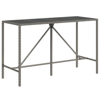 vidaXL 9 Piece Garden Bar Set Grey Poly Rattan& Solid Wood Acacia 5