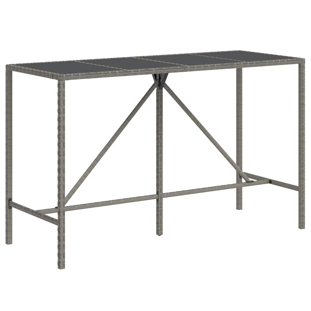 vidaXL 11 Piece Garden Bar Set Grey Poly Rattan& Solid Wood Acacia 5