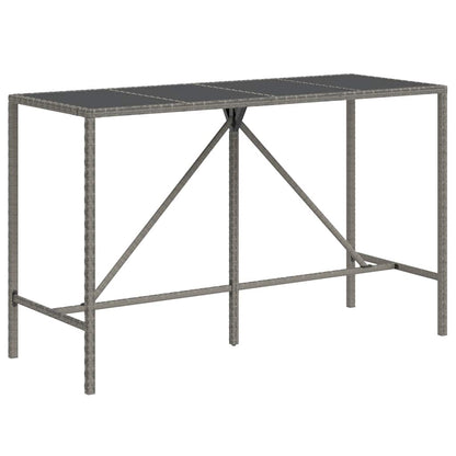 vidaXL 11 Piece Garden Bar Set Grey Poly Rattan& Solid Wood Acacia 5