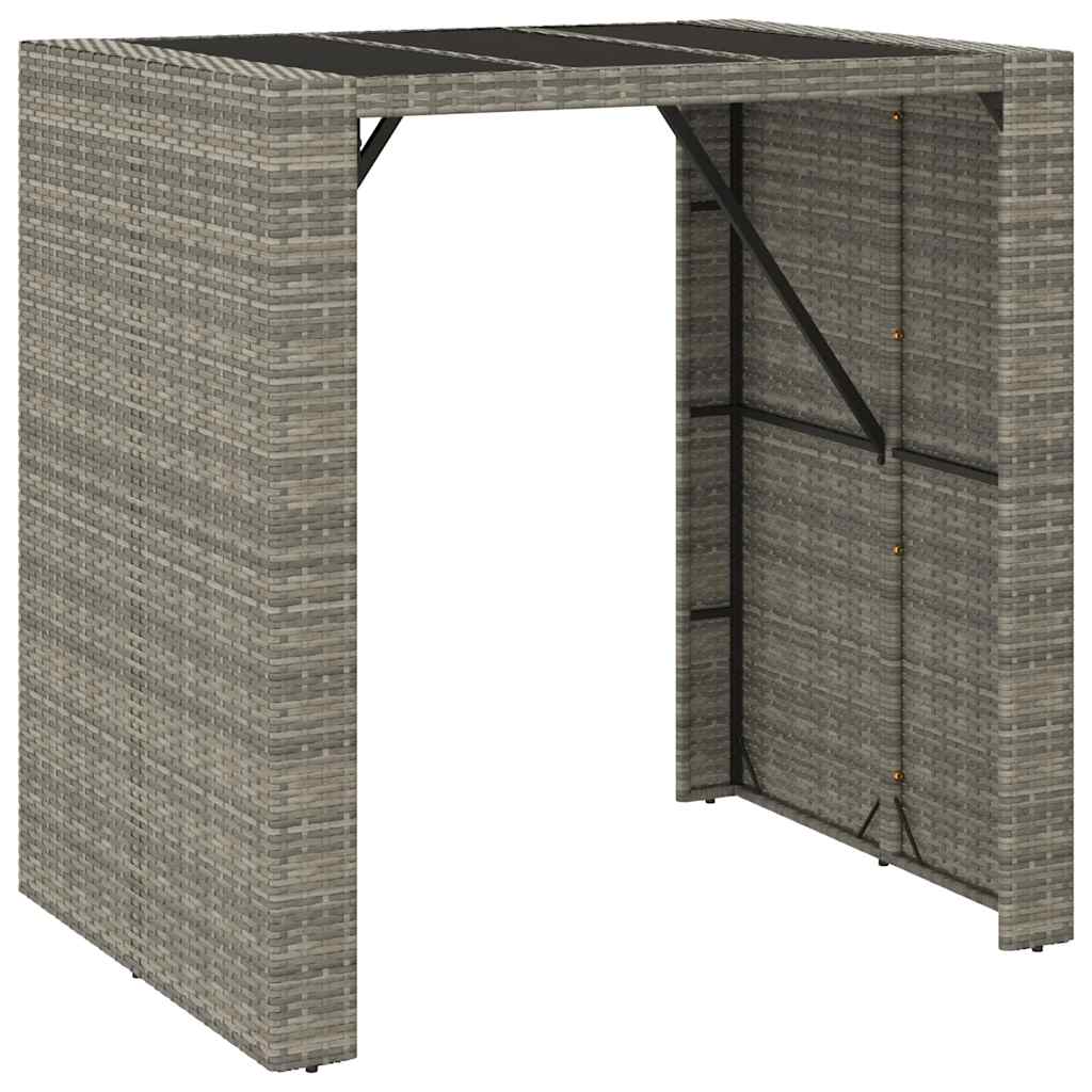 vidaXL 5 Piece Garden Bar Set Grey Poly Rattan& Solid Wood Acacia 5
