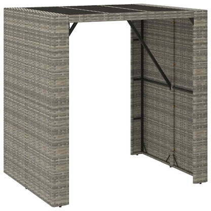 vidaXL 5 Piece Garden Bar Set Grey Poly Rattan& Solid Wood Acacia 5