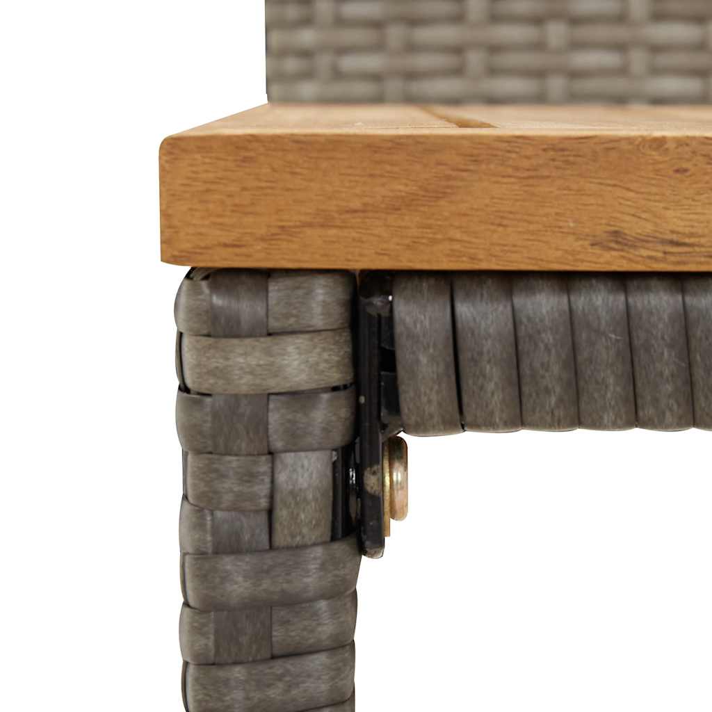 vidaXL 5 Piece Garden Bar Set Grey Poly Rattan& Solid Wood Acacia 6