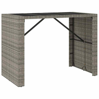 vidaXL 7 Piece Garden Bar Set Grey Poly Rattan& Solid Wood Acacia 5