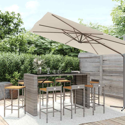 vidaXL 5 Piece Garden Bar Set Poly Rattan& Solid Wood Acacia