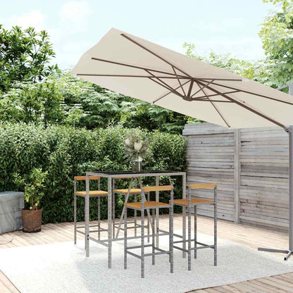 vidaXL 5 Piece Garden Bar Set Poly Rattan& Solid Wood Acacia