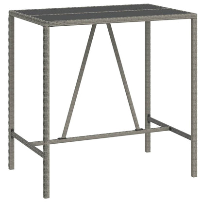 vidaXL 7 Piece Garden Bar Set Grey Poly Rattan& Solid Wood Acacia 5
