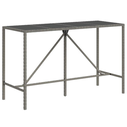 vidaXL 9 Piece Garden Bar Set Grey Poly Rattan& Solid Wood Acacia 5