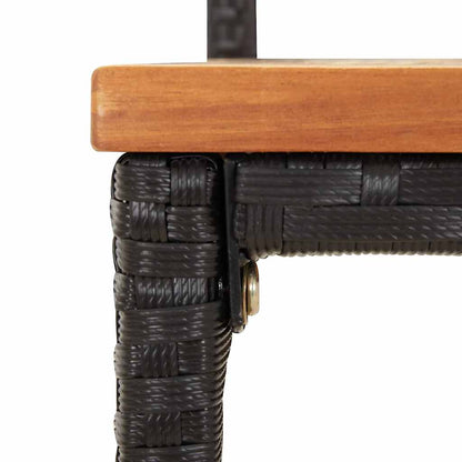 vidaXL 5 Piece Garden Bar Set Black Poly Rattan& Solid Wood Acacia 6