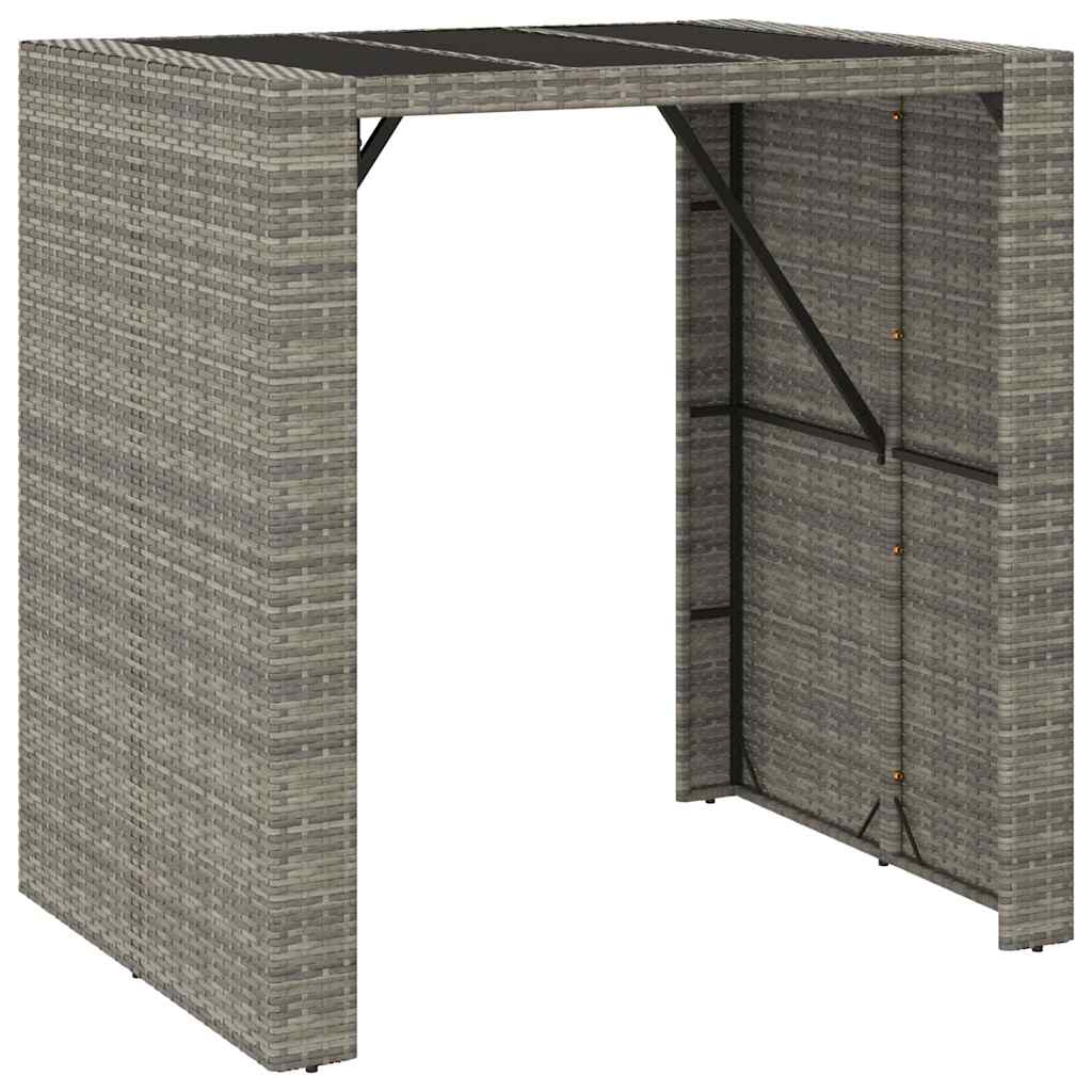 vidaXL 5 Piece Garden Bar Set Grey Poly Rattan& Solid Wood Acacia 5