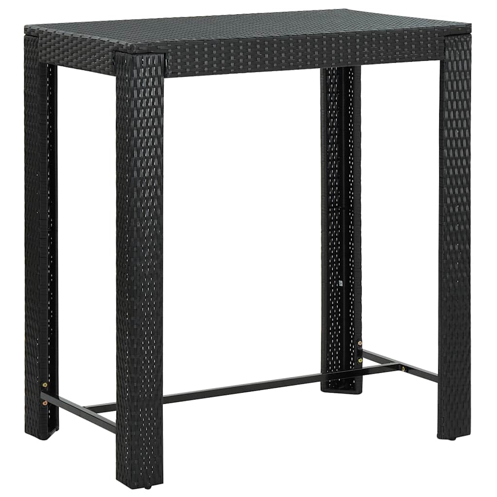 vidaXL 5 Piece Garden Bar Set Black Poly Rattan&Solid Wood Acacia 5