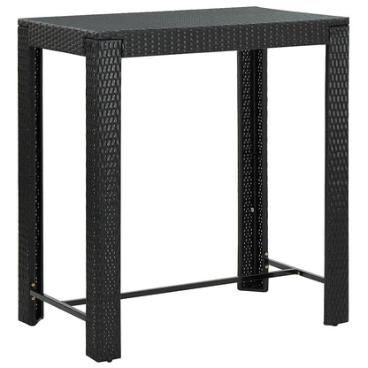 vidaXL 5 Piece Garden Bar Set Black Poly Rattan&Solid Wood Acacia 5