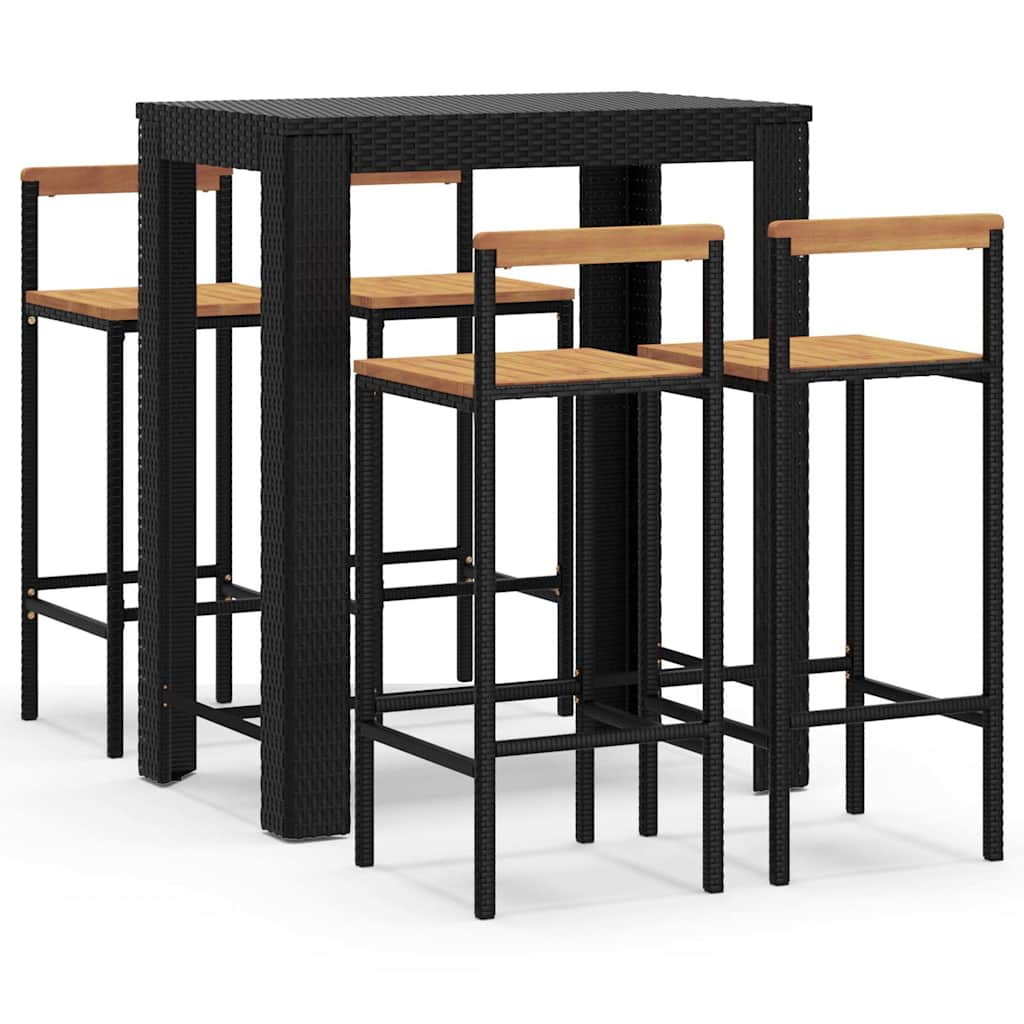 3 Piece Garden Bar Set Poly Rattan&Solid Wood Acacia 4