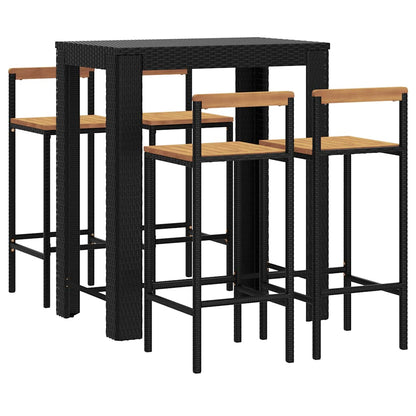 3 Piece Garden Bar Set Poly Rattan&Solid Wood Acacia 4