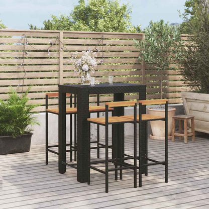 3 Piece Garden Bar Set Poly Rattan&Solid Wood Acacia 4
