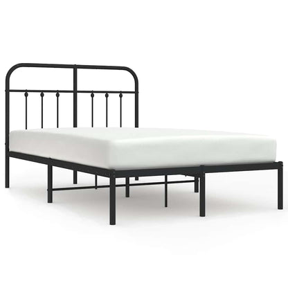 Metal Bed Frame without Mattress with Headboard Black 120 cm 200 cm