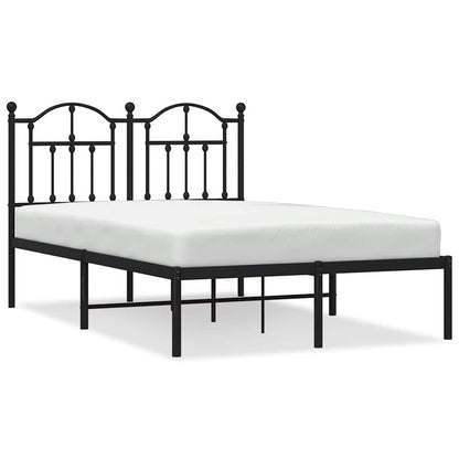 Metal Bed Frame without Mattress with Headboard Black 120 cm 200 cm