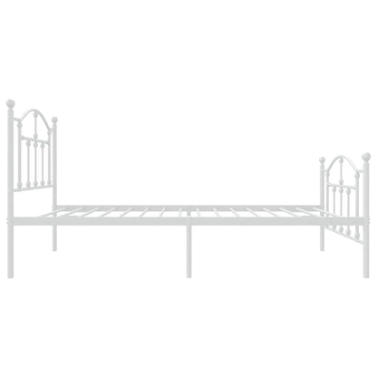 Metal Bed Frame without Mattress with Footboard with Headboard & Footboard White 75 cm 190 cm