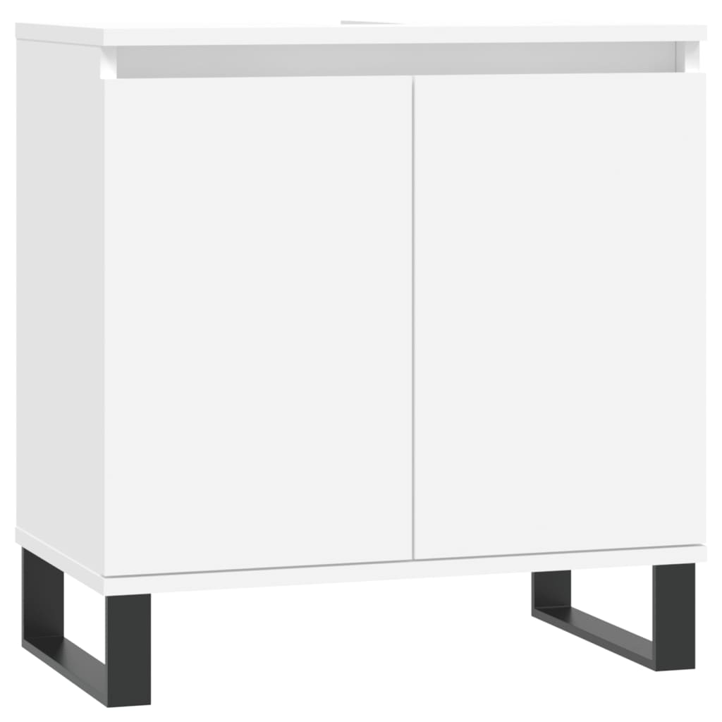 vidaXL 3 Piece Bathroom Cabinet Set White Engineered Wood 5