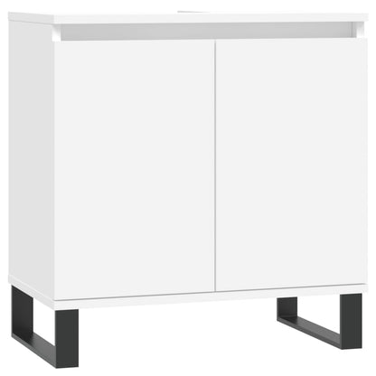 vidaXL 3 Piece Bathroom Cabinet Set White Engineered Wood 5