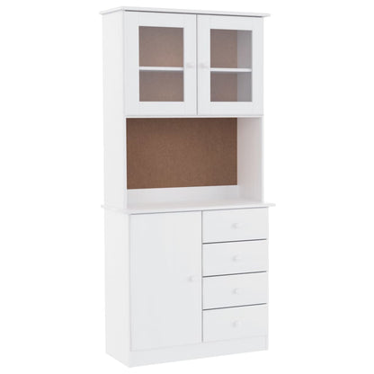 vidaXL Highboard ALTA White 77x35x165 cm Solid Wood Pine 2