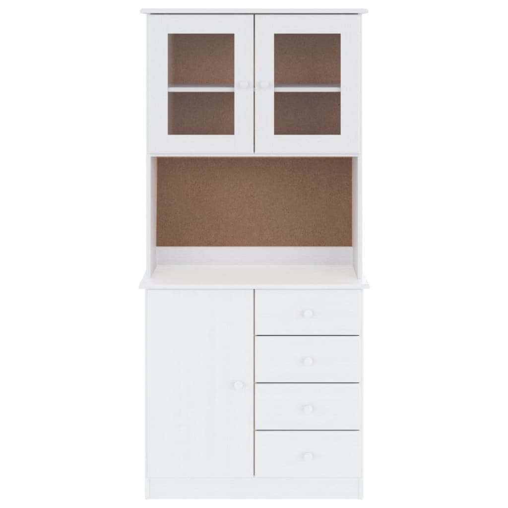vidaXL Highboard ALTA White 77x35x165 cm Solid Wood Pine 3