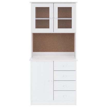vidaXL Highboard ALTA White 77x35x165 cm Solid Wood Pine 3