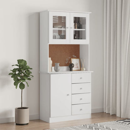 vidaXL Highboard ALTA White 77x35x165 cm Solid Wood Pine 1