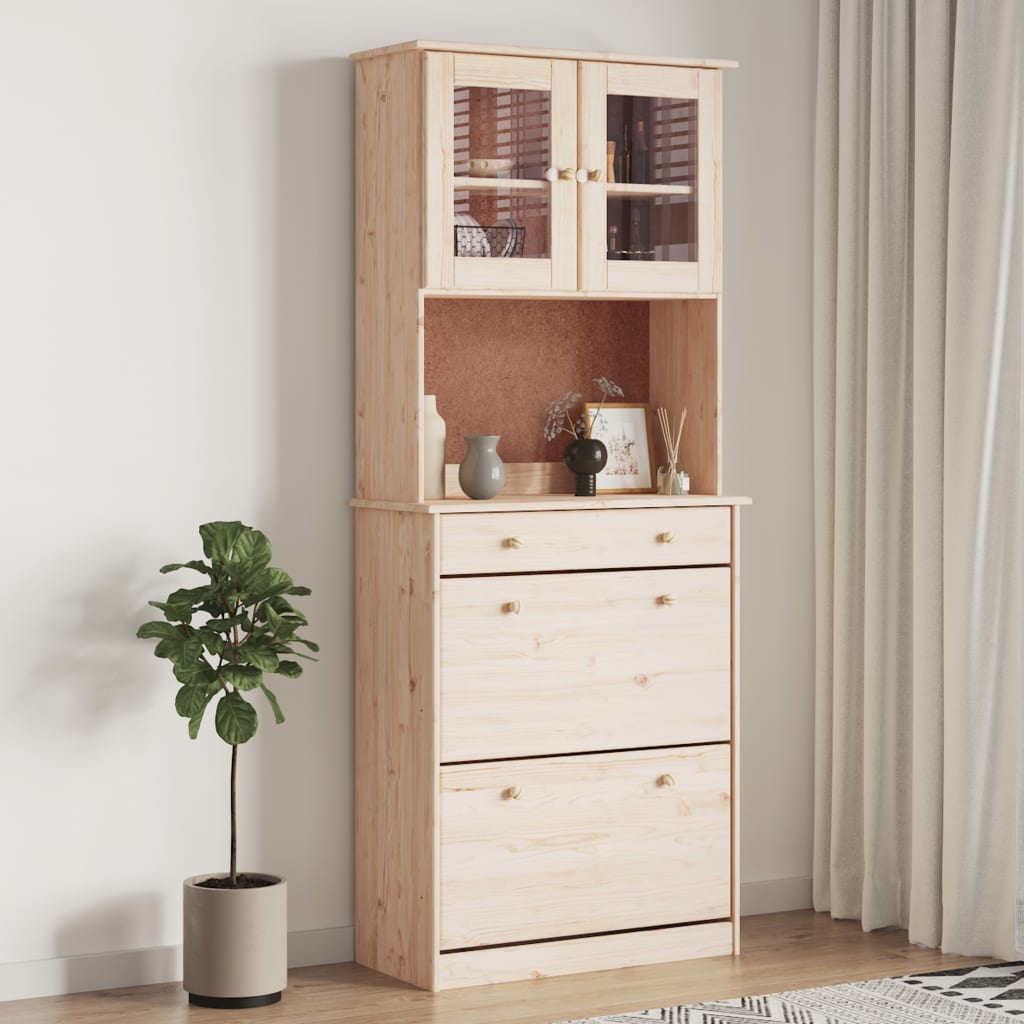 vidaXL Highboard ALTA 77x35x188 cm Solid Wood Pine 1