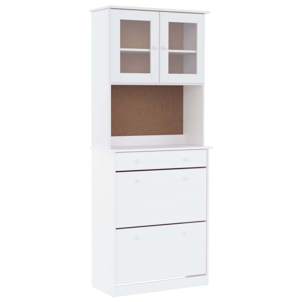 vidaXL Highboard "ALTA" White 77x35x188cm Solid Wood Pine 2