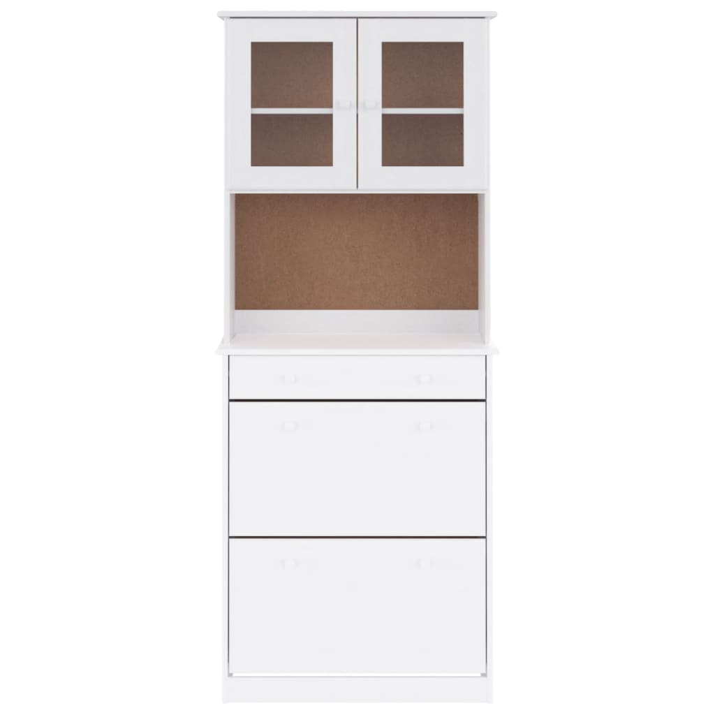 vidaXL Highboard "ALTA" White 77x35x188cm Solid Wood Pine 3
