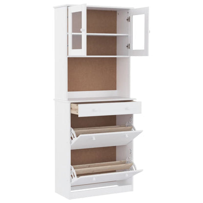 vidaXL Highboard "ALTA" White 77x35x188cm Solid Wood Pine 4