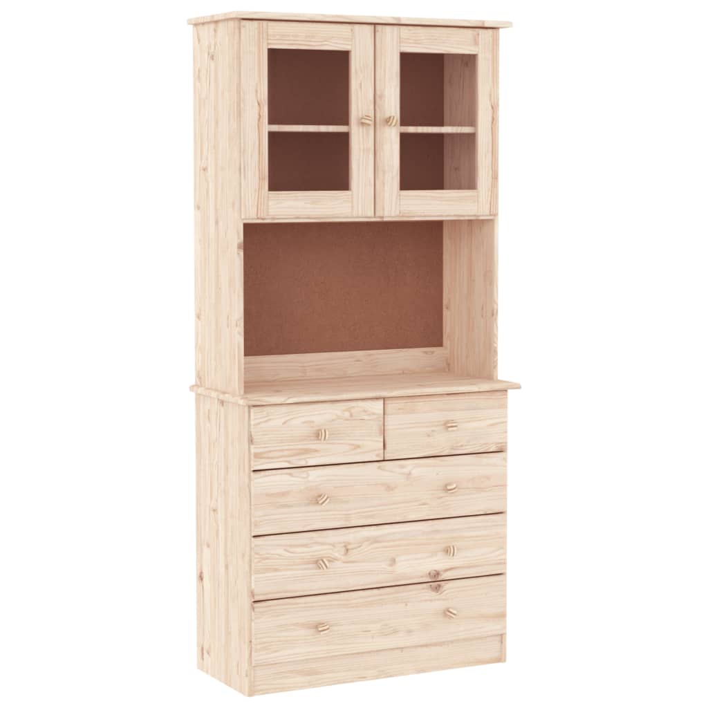 vidaXL Highboard ALTA 77x35x165 cm Solid Wood Pine 2
