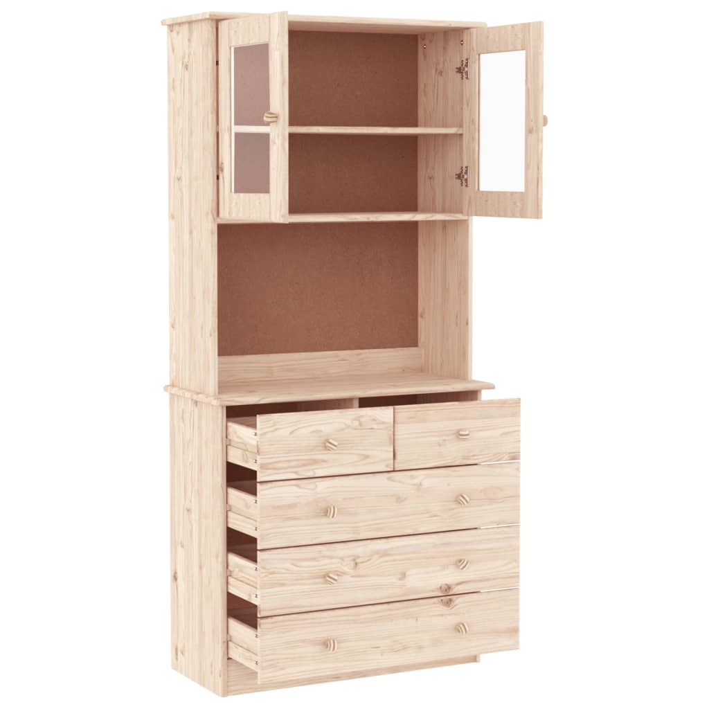 vidaXL Highboard ALTA 77x35x165 cm Solid Wood Pine 5
