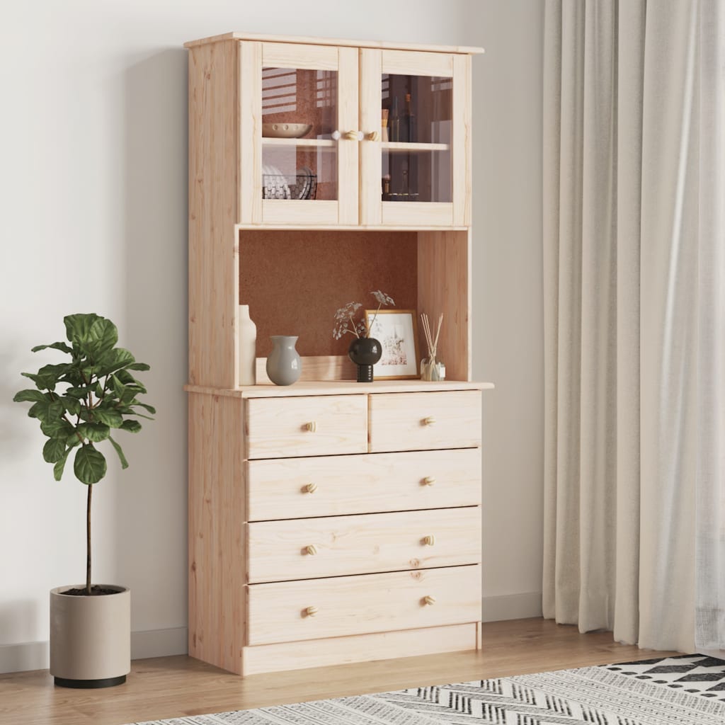 vidaXL Highboard ALTA 77x35x165 cm Solid Wood Pine 1