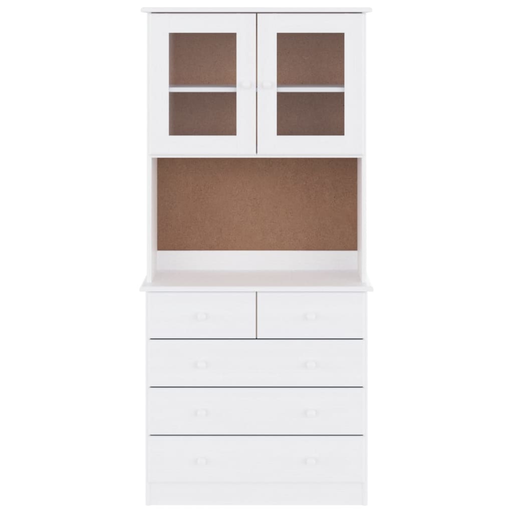 vidaXL Highboard "ALTA" White 77x35x165 cm Solid Wood Pine 3