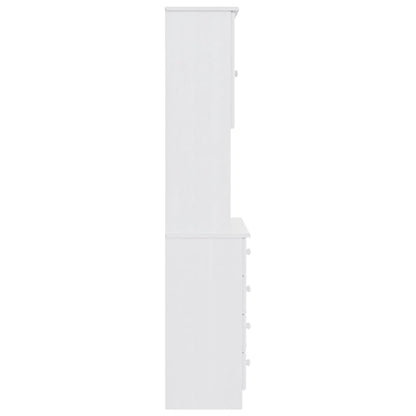 vidaXL Highboard "ALTA" White 77x35x165 cm Solid Wood Pine 5